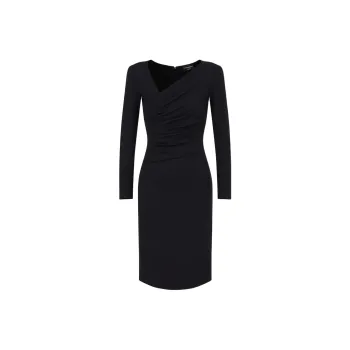 EMPORIO ARMANI Stretch Milano Stitch Fabric Dress With Asymmetric Cross over And Draping