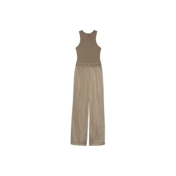 Victoria's Secret Lux Glossy Sport Wide-Leg Jumpsuit/Terra Olive Jumpsuit Women's Tela Olive