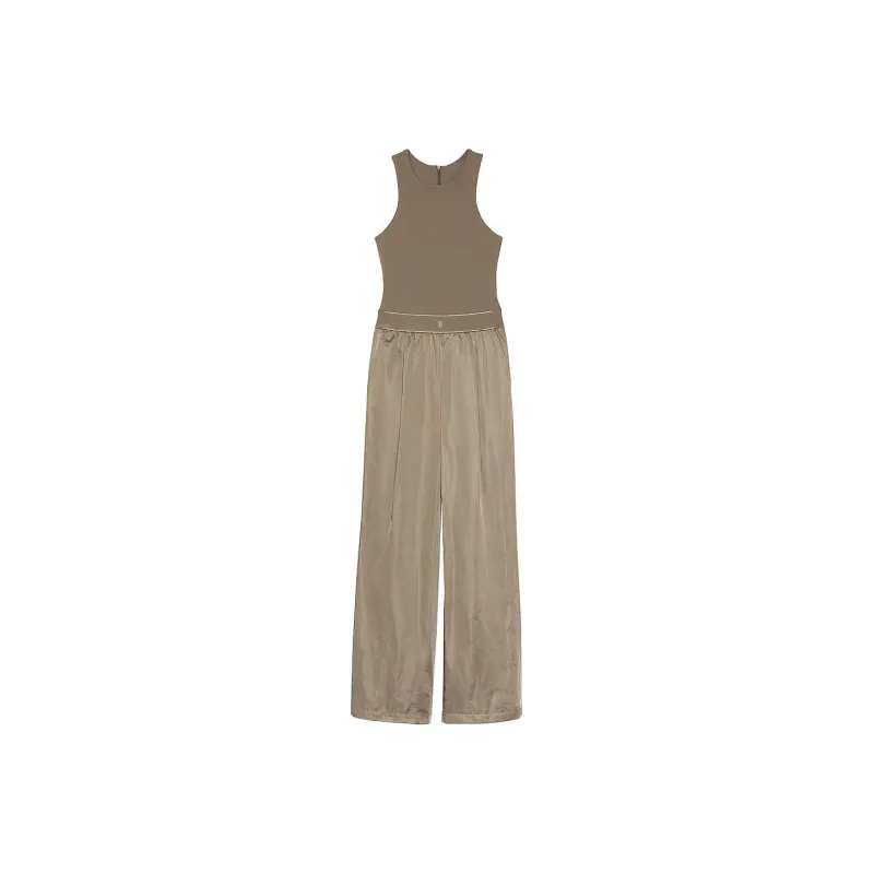 Victoria's Secret Lux Glossy Sport Wide-Leg Jumpsuit/Terra Olive Jumpsuit Women's Tela Olive-0