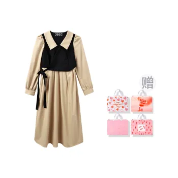 Adeworn Long Sleeved Dress Women's Khaki