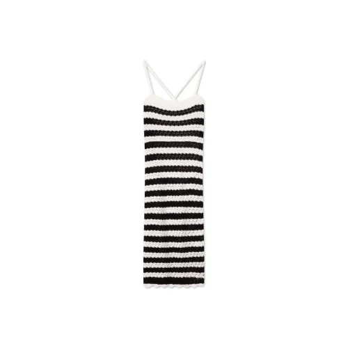 Tommy Hilfiger Slip Dresses Women's Black White Stripes