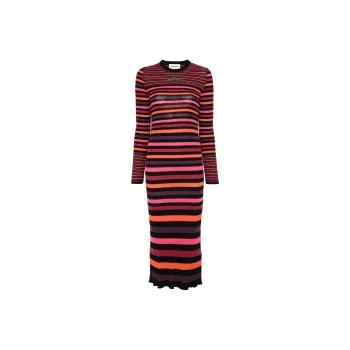 Sonia Rykiel Striped Wool Maxi Dress