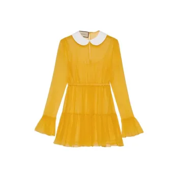 GUCCI Ruffled Hem Chiffon Dress
