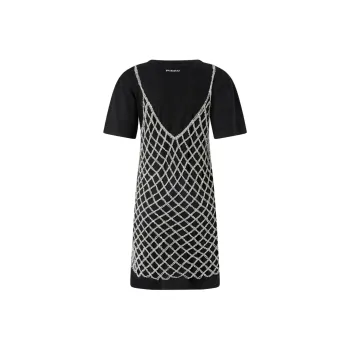 PINKO Beaded Mesh overlay Dress