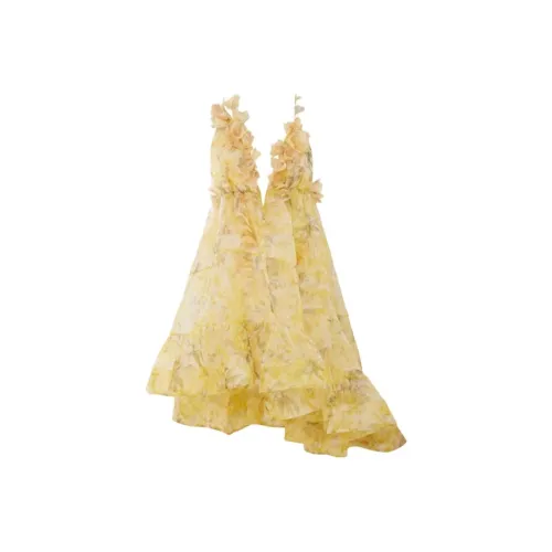 Zimmermann Harmony V Neck Asymmetric Dress