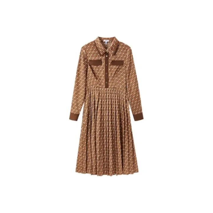 FINITY Long Sleeved Dresses Women's Caramel-0