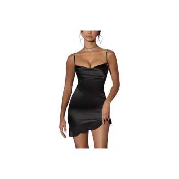 OH POLLY ONYX Slip Dresses Women's Black