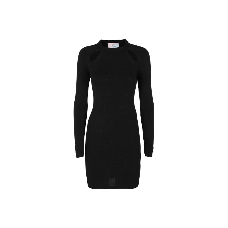 CHIARA FERRAGNI Cut-Out Crewneck Knitted Mini Dress-0