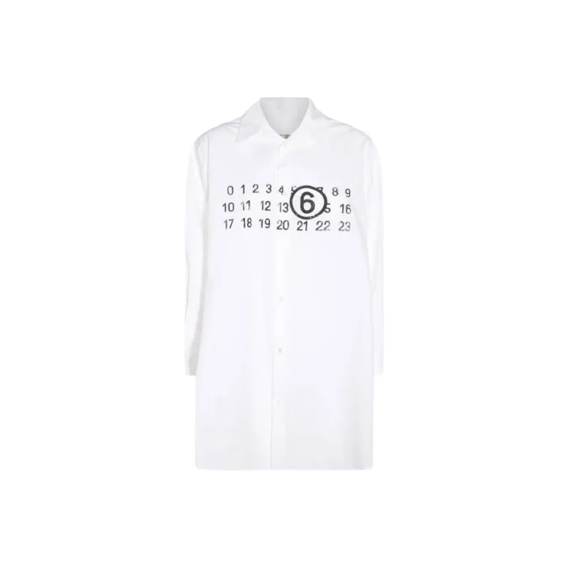 MM6 Maison Margiela Logo Printed Midi Shirt Dress-0