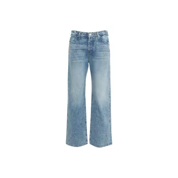 MOTHER Logo Patch Wide Leg Jeans