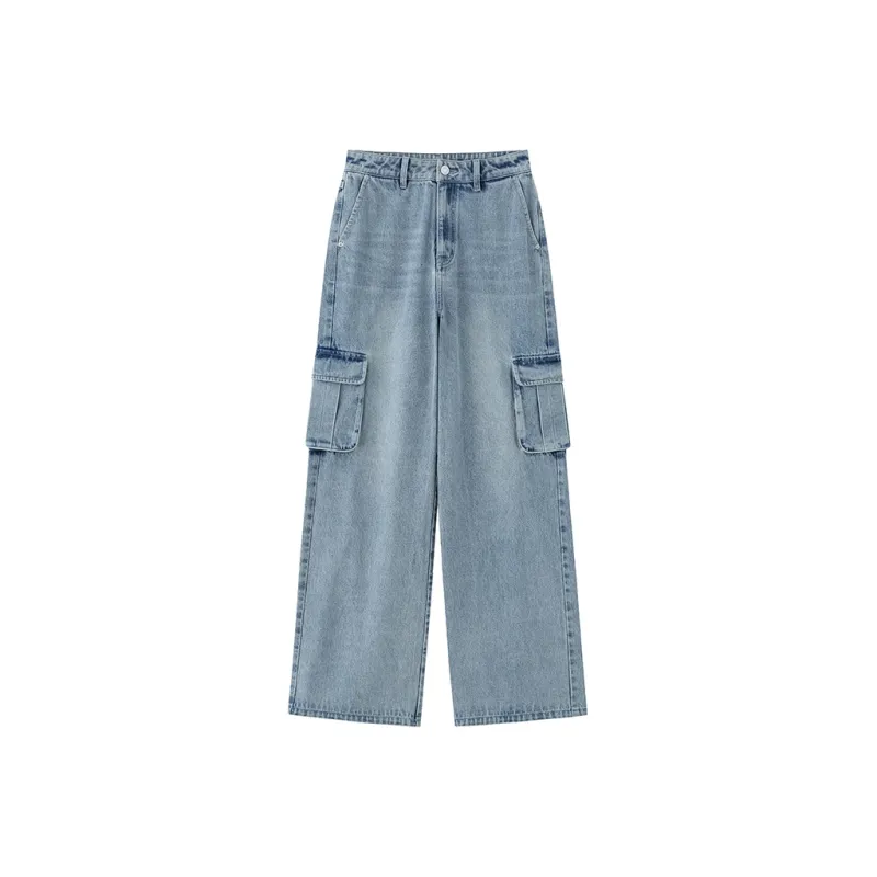 ZHOUMIAO Jeans Women's Washed Light Blue-0