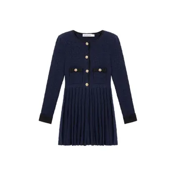 Self portrait Long Sleeved Dresses Women's Navy Blue