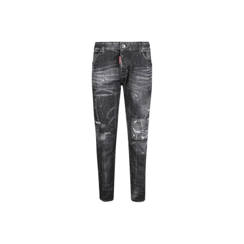 DSQUARED 2 Straight Leg Distressed Skinny Jeans