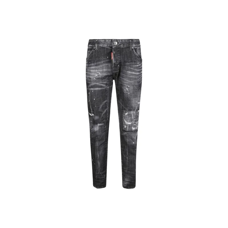 DSQUARED 2 Straight Leg Distressed Skinny Jeans-0