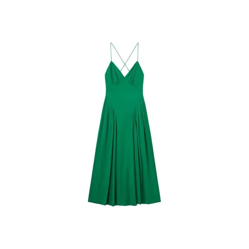 Self portrait Lace up Pleated Maxi Dress