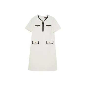 Yiner Short Sleeved Dresses Women's Cream White