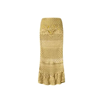PINKO SS25 Knit Long Skirt Women's Yellow
