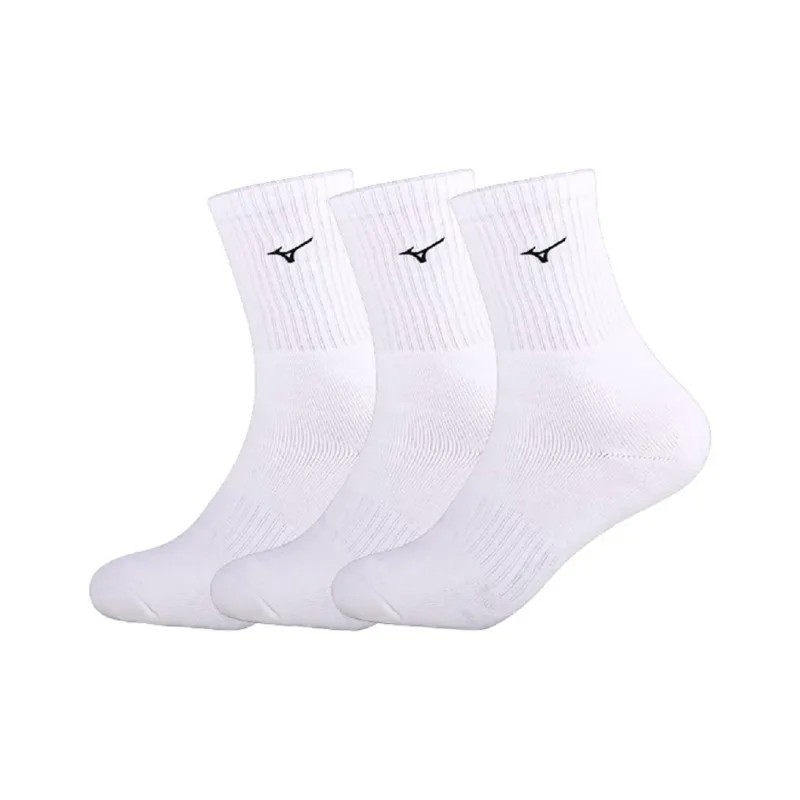 Mizuno Mid Calf Socks Unisex 3 Pack White-0