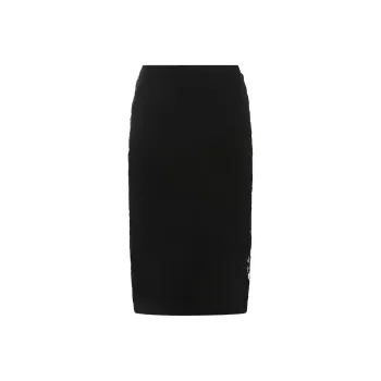 VERSACE JEANS Floral Embroidered Straight Hem Pencil Midi Skirt
