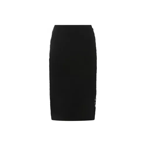 VERSACE JEANS Floral Embroidered Straight Hem Pencil Midi Skirt