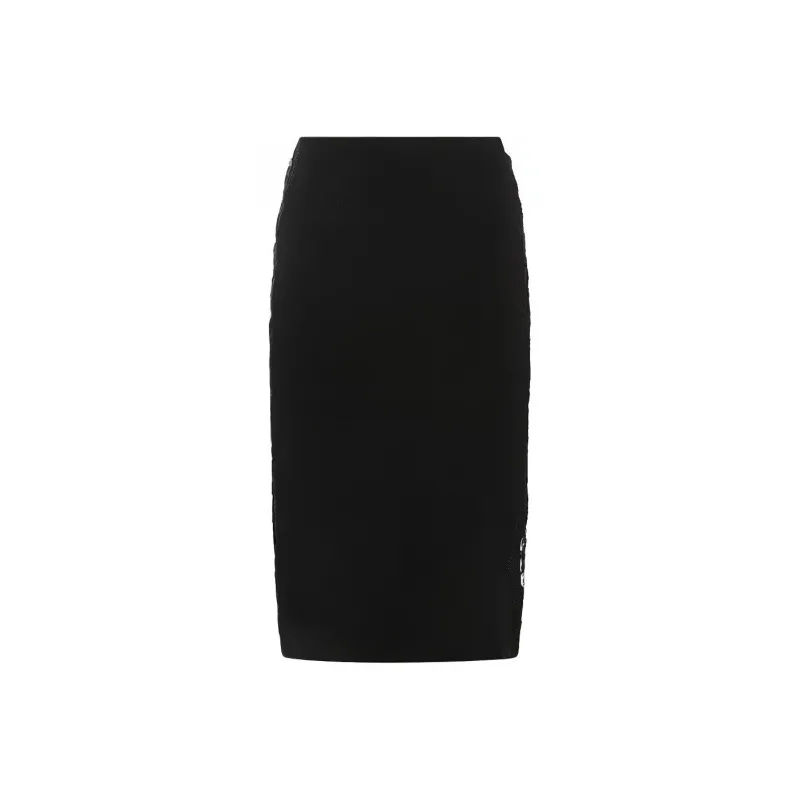VERSACE JEANS Floral Embroidered Straight Hem Pencil Midi Skirt-0