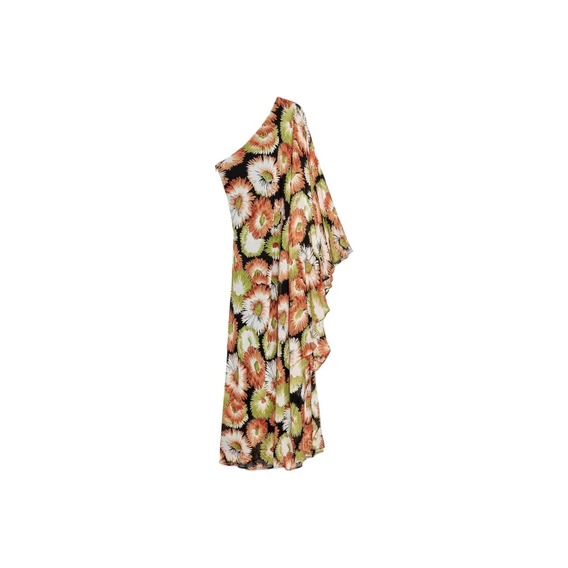 ZARA ZW Series Long Sleeved Dress Women's Orange Green-0