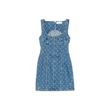Marine Serre Moon Laser Denim Mini Dress