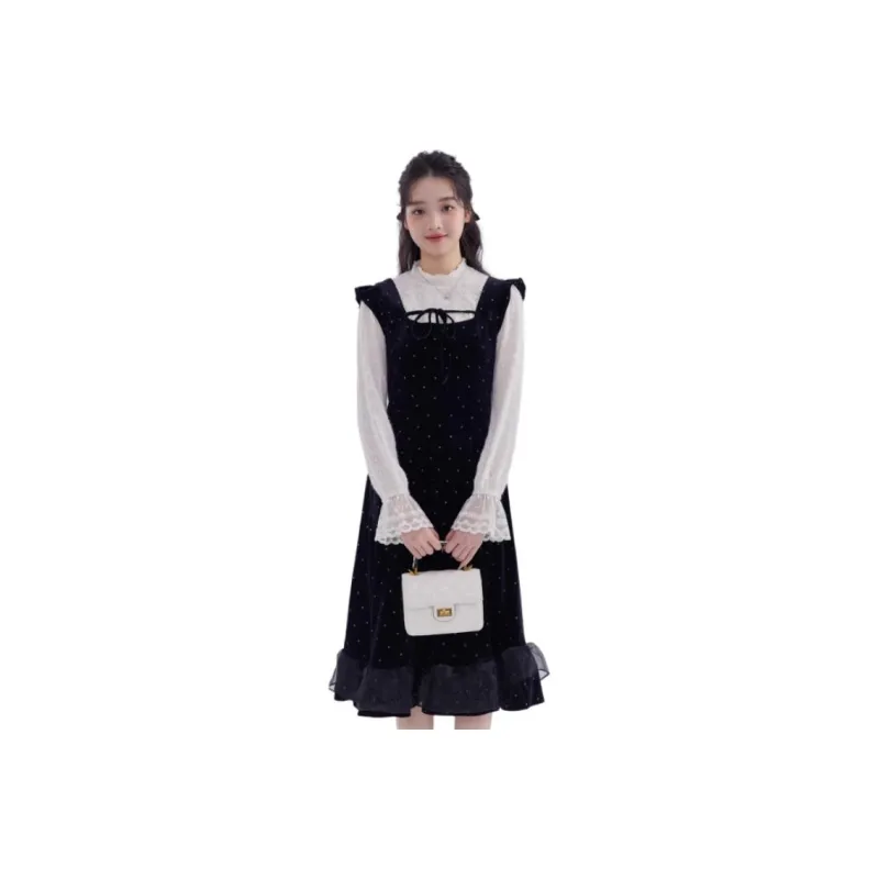 DEAR DEER PUFF Sleeveless Dress Women's Black-0