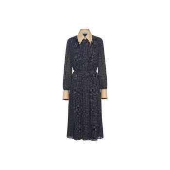 PRADA SS24 Long-Sleeved Dresses Women's Marine Blue