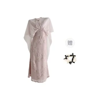TORIGHT Slip Dresses Women's Rouge Snow+Bowknot Hair Tie Comes With