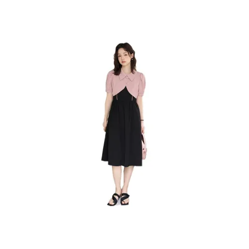 MISHOW Two Piece Skirt Sets Women's Powder Ink Black