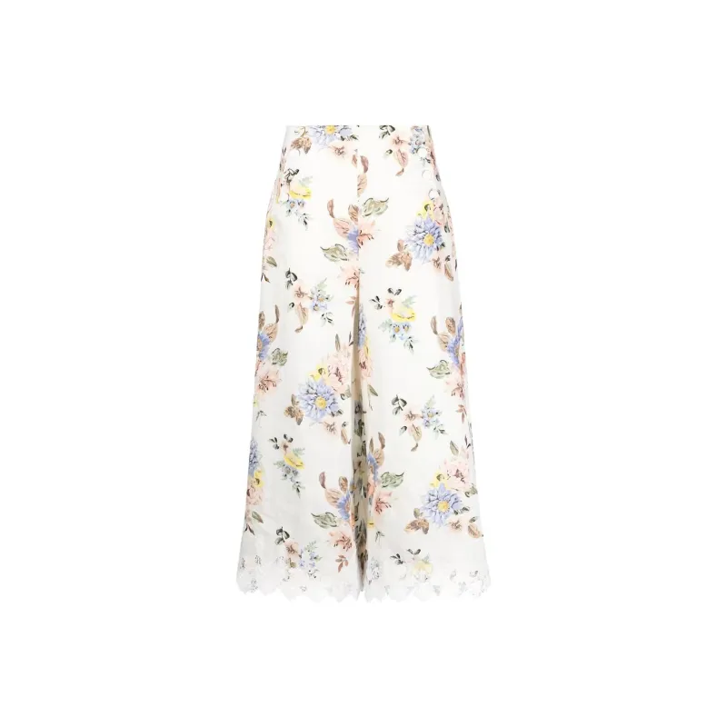 Zimmermann Applique Floral-print Culottes-0