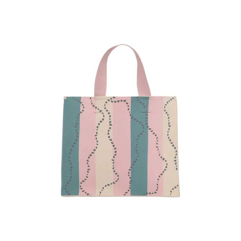 Zimmermann Recycled PET Tote Bag, Shopping Bag, Handbag Tubas Women's Pink & Beige & Multicolor-2