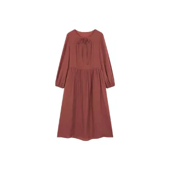 Mo Han Yi Mei Long Sleeved Dress Women's Flowing Vermillion