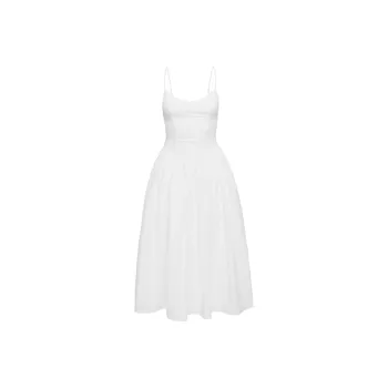 PRINCESS POLLY SUCH A WALLFLOWER MIDI DRESS Slip Dress Women's WHITE/White