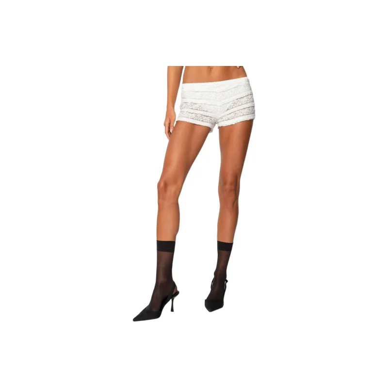 Edikted Maisley Sheer Lace Shorts Casual Shorts Women's-0