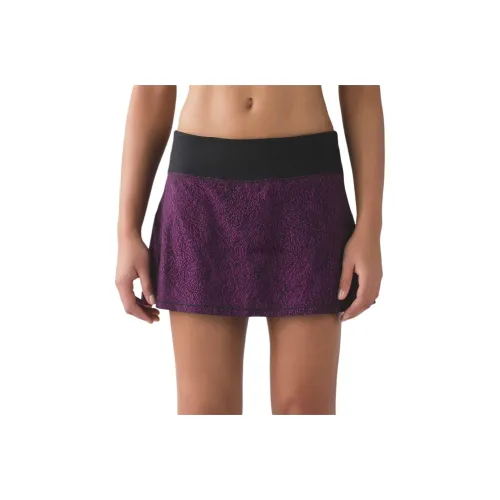 Lululemon Circuit Breake Casual Short Skirts Women's Purple Black