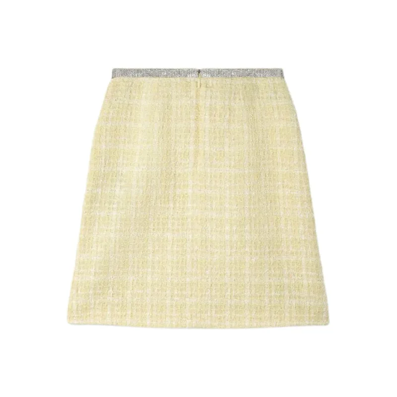 VERSACE Crystal embellished Tweed Mini Skirt-1