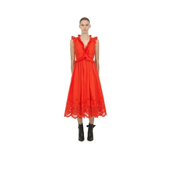 Self-portrait Sleeveless Dress Women's Pumpkin Orange