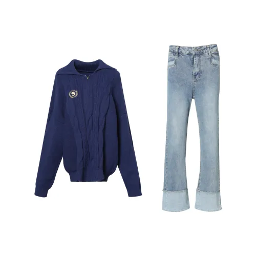 AURORA MUSE Casual Suit Women's Navy Blue