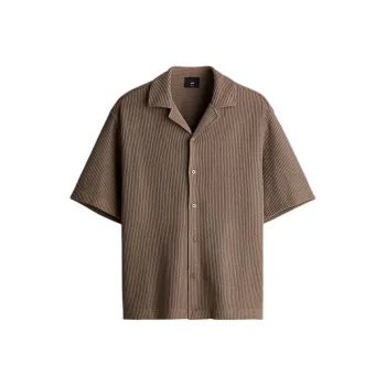 H&M Shirts Men Dark Brown