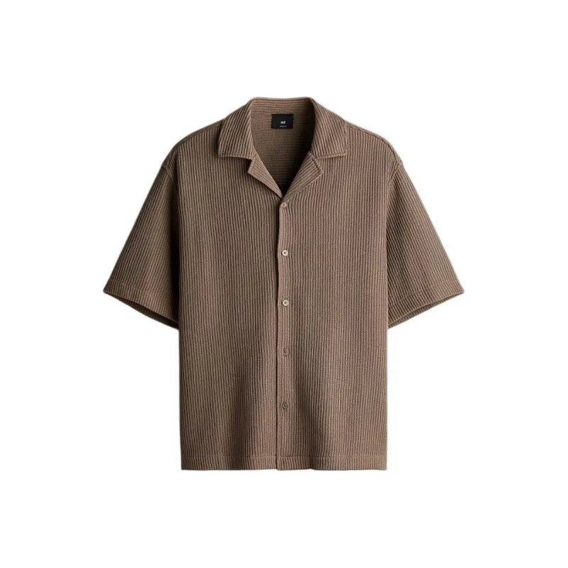 H&M Shirts Men Dark Brown-0