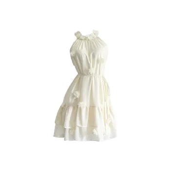 Icicofficial Sleeveless Dress Women's Custard