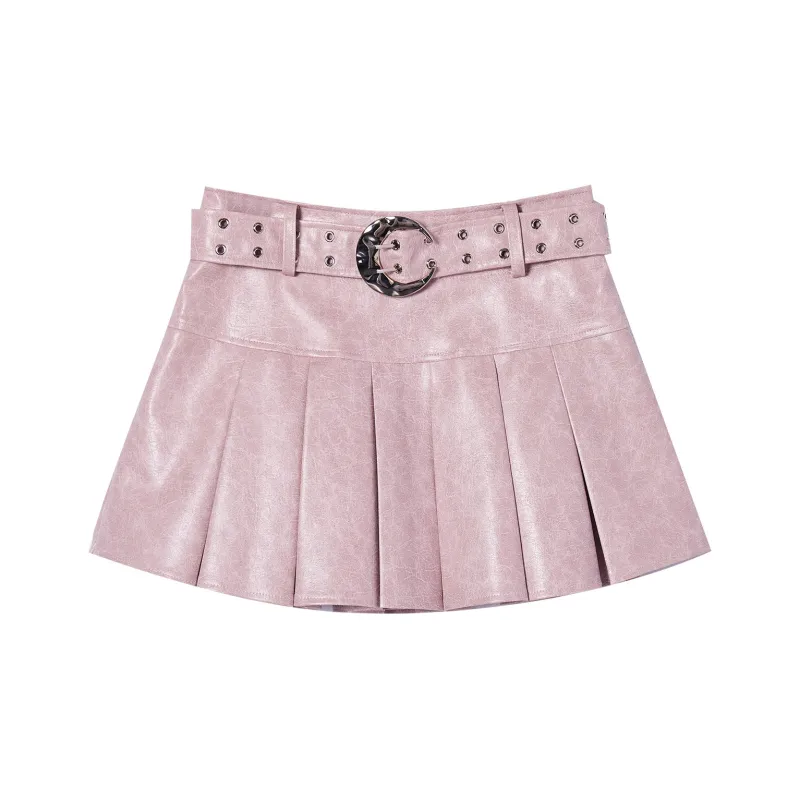 I'M ONE Leather Short Skirts Women's-3