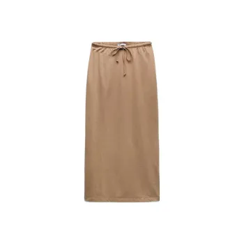 ZARA Casual Long Skirts Women's Light Brown