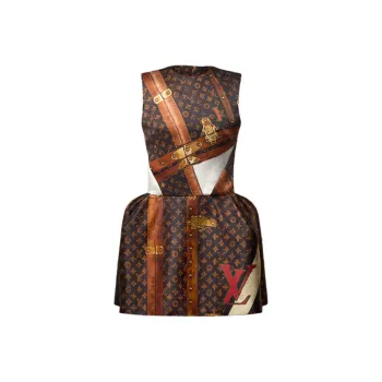 LOUIS VUITTON Lv Trunk Pleat Dress
