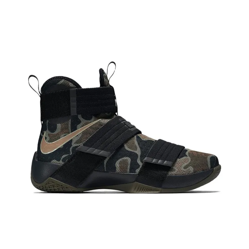 Nike Zoom Soldier 10 Anti Slip Wear Resistant High Top Basketball Shoes Men's Black-1