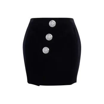 BALMAIN Buttoned High Waisted Mini Skirt