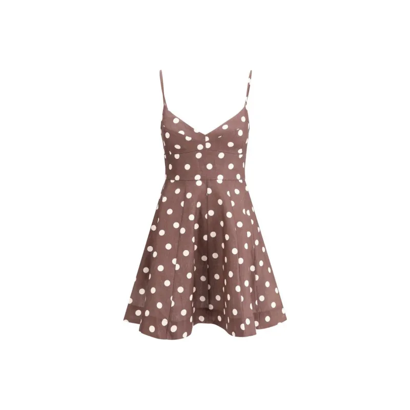 Zimmermann Polka Dot Printed Flared Sleeveless Dress-0