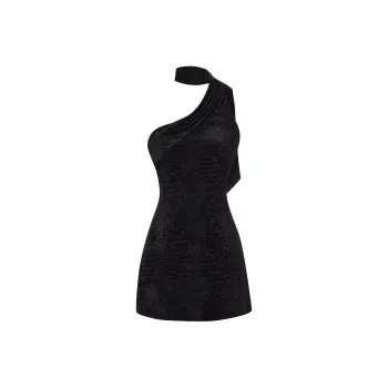 Tiger Mist ALLIRA BURNOUT MINI DRESS 2.0 Sleeveless Dress Women's Black